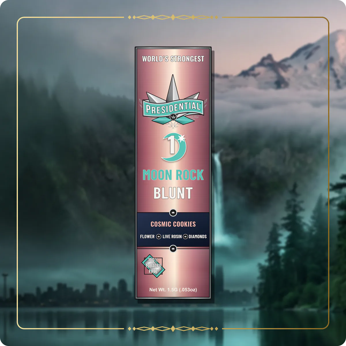 Cosmic Cookies Presidential Rose Gold Moon Rock Blunt for the Washington blunts page