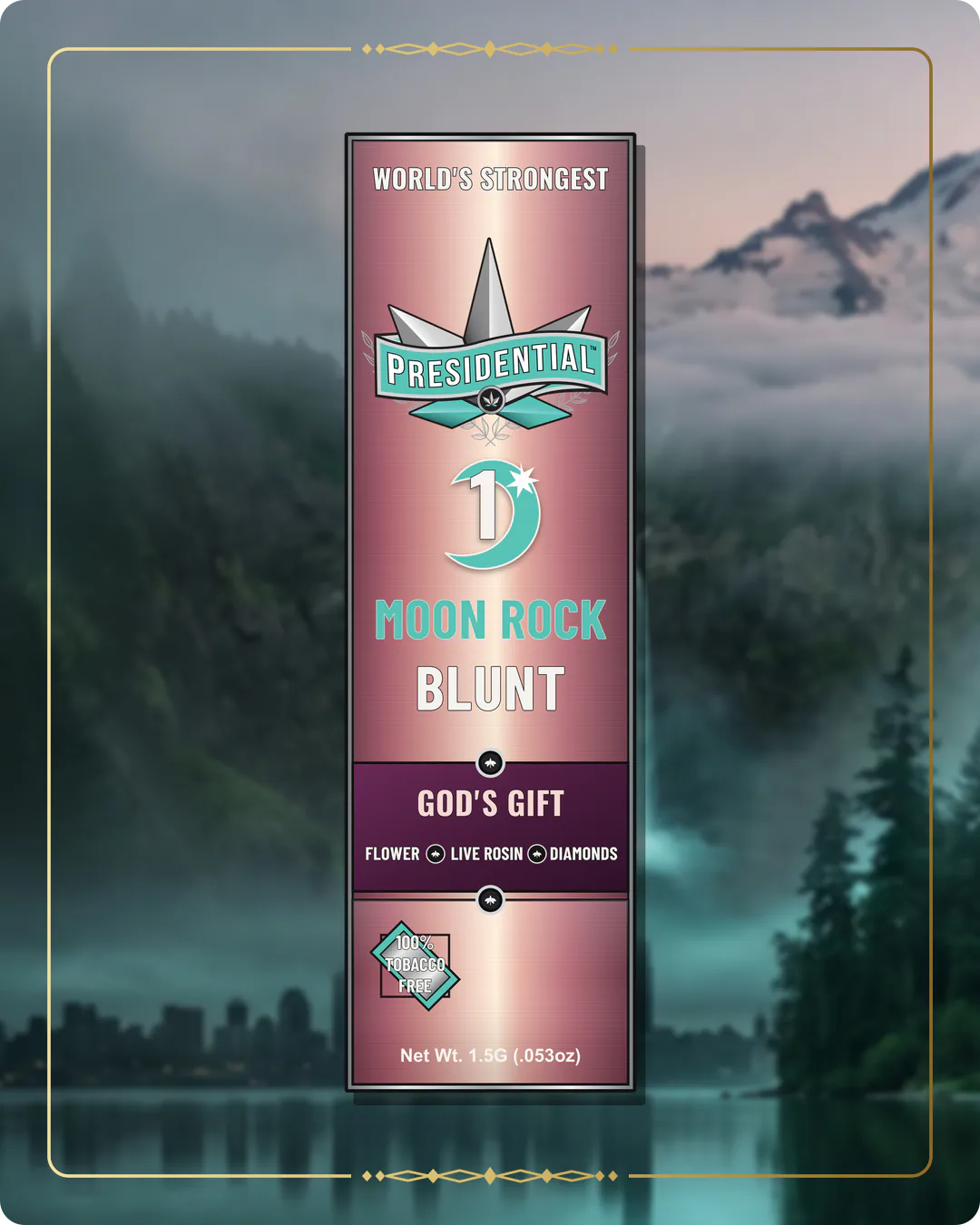 God's Gift Presidential Rose Gold Moon Rock Blunt for the Washington Rose Gold page