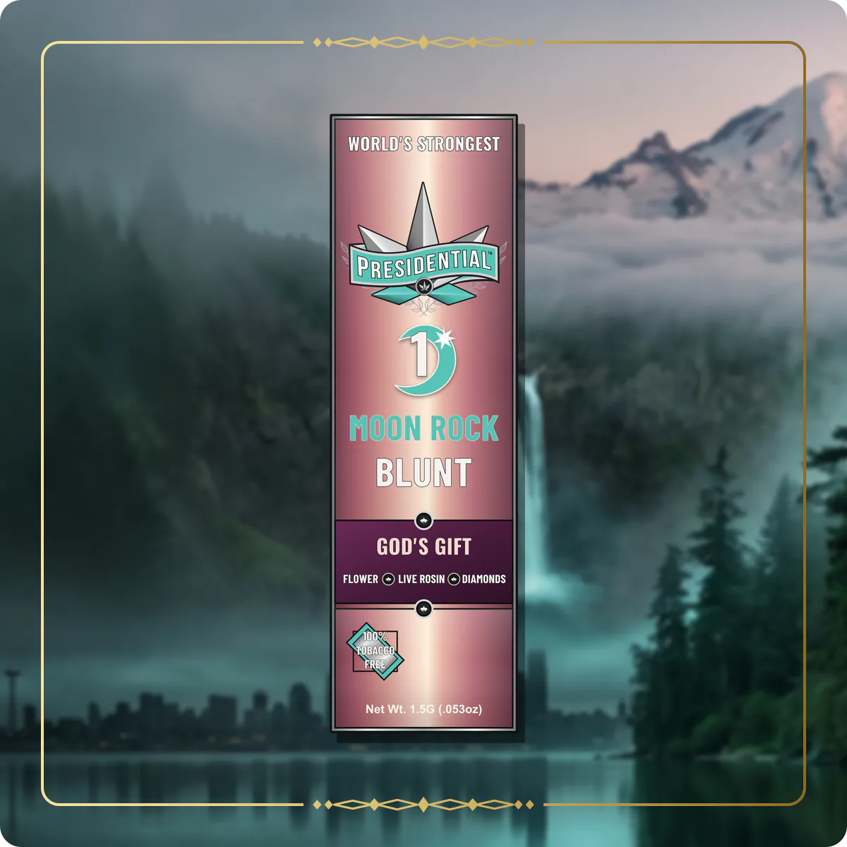 God's Gift Presidential Rose Gold Moon Rock Blunt for the Washington blunts page