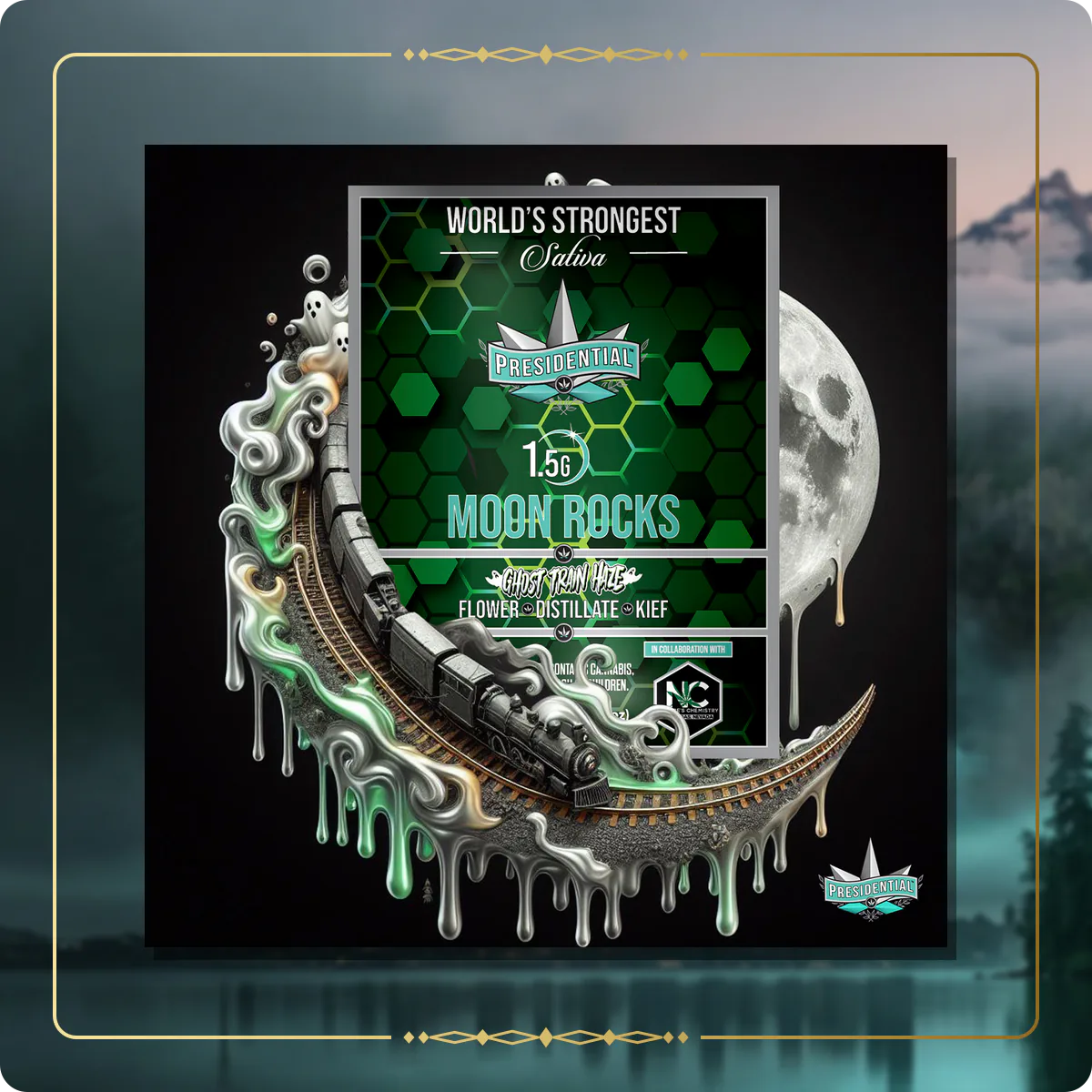 Ghost Haze Train Presidential Moon Rock for the Washington Moon Rocks page