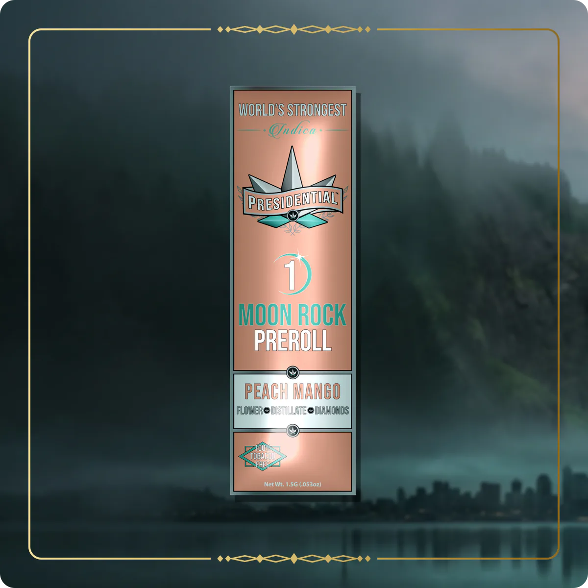 Peach Mango Presidential pre-roll for the Washington pre-rolls page