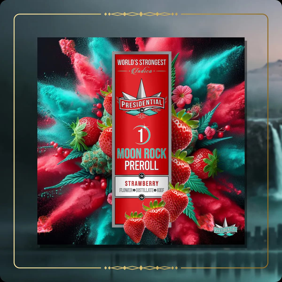 Strawberry Presidential pre-roll variant 2 for the Washington pre-rolls page