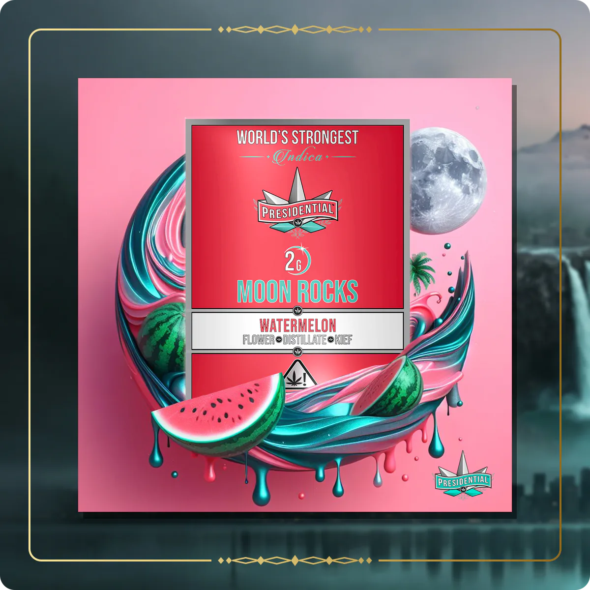 Watermelon Presidential Moon Rock variant 2 for the Washington Moon Rocks page