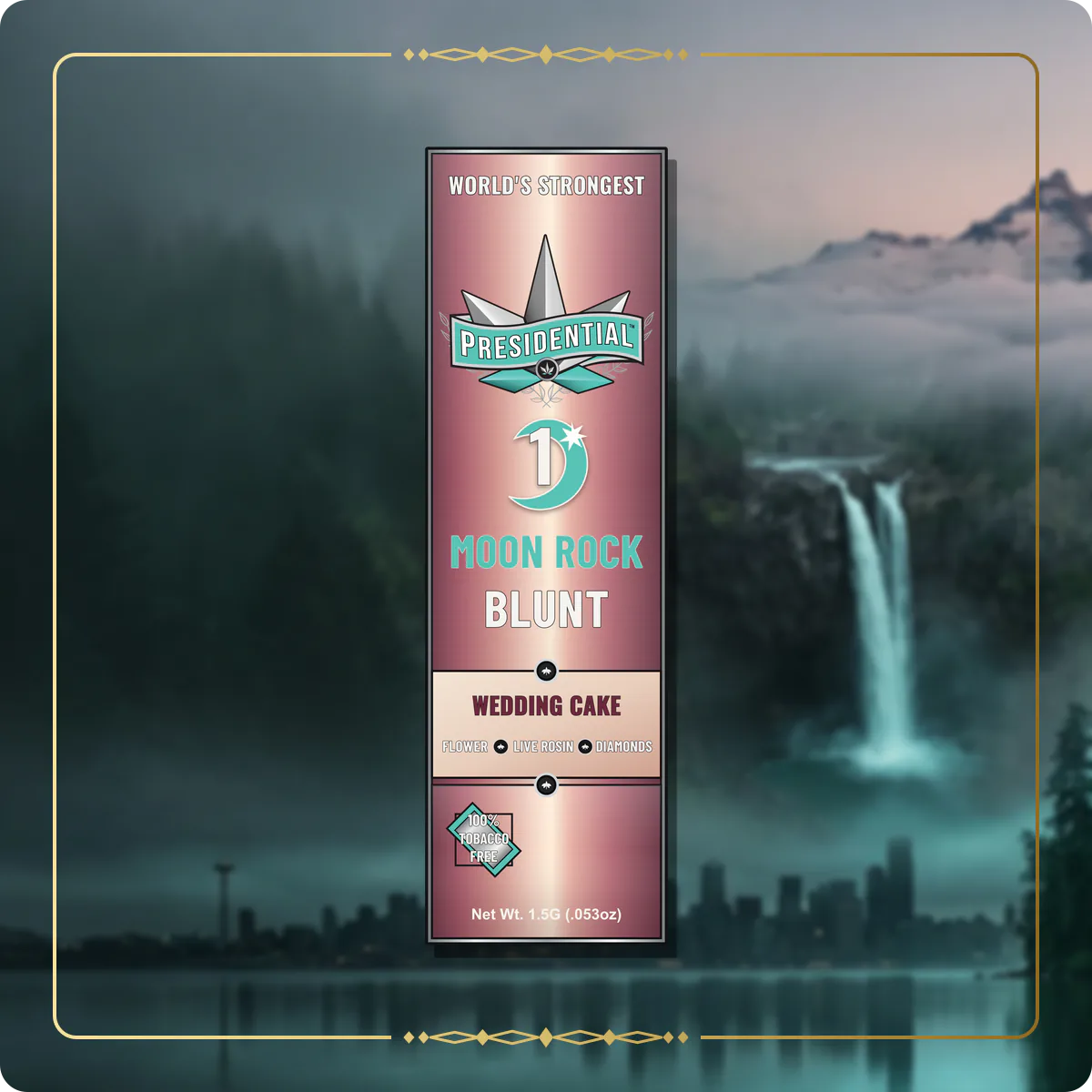 Wedding Cake Presidential Rose Gold Moon Rock Blunt for the Washington blunts page