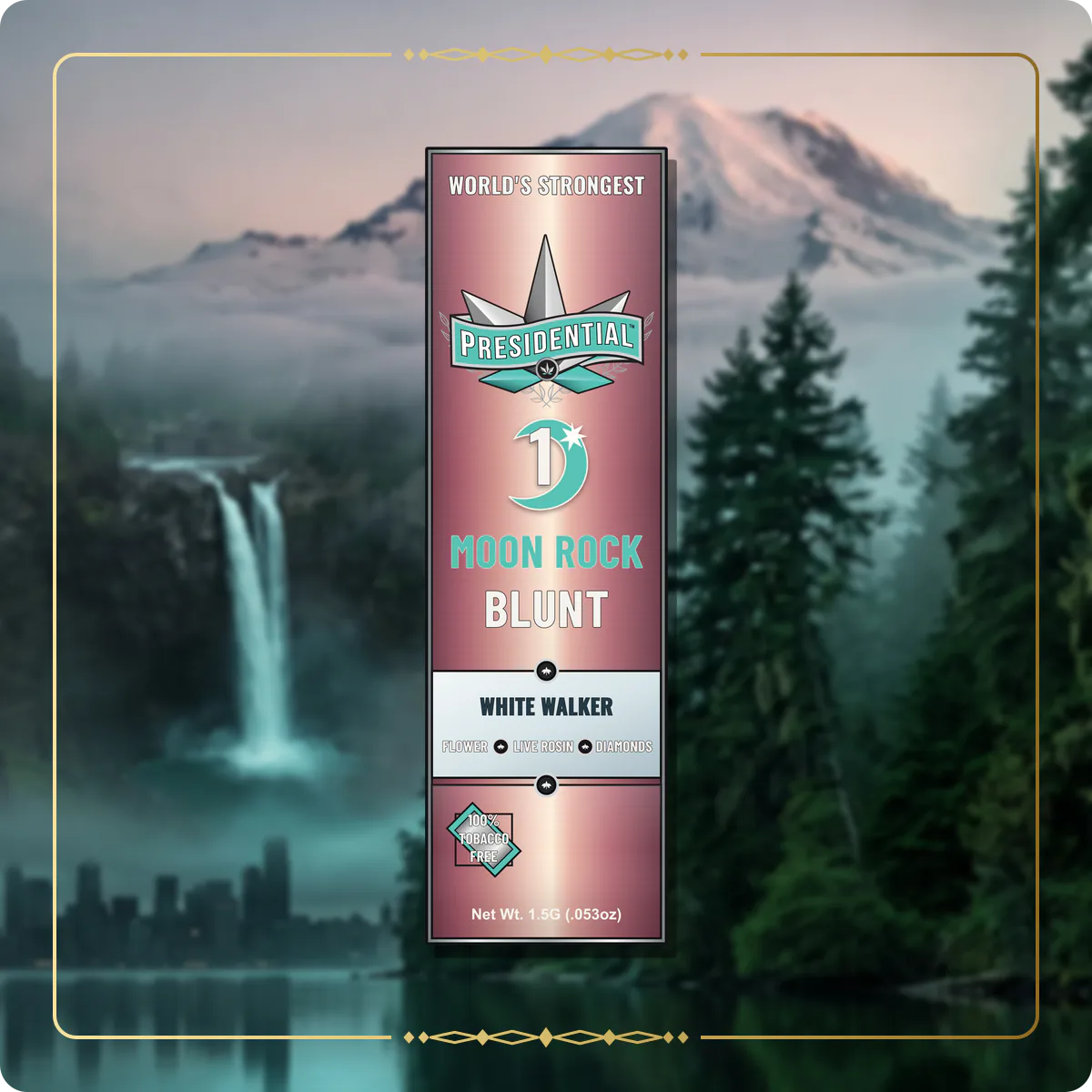White Walker Presidential Rose Gold Moon Rock Blunt for the Washington blunts page